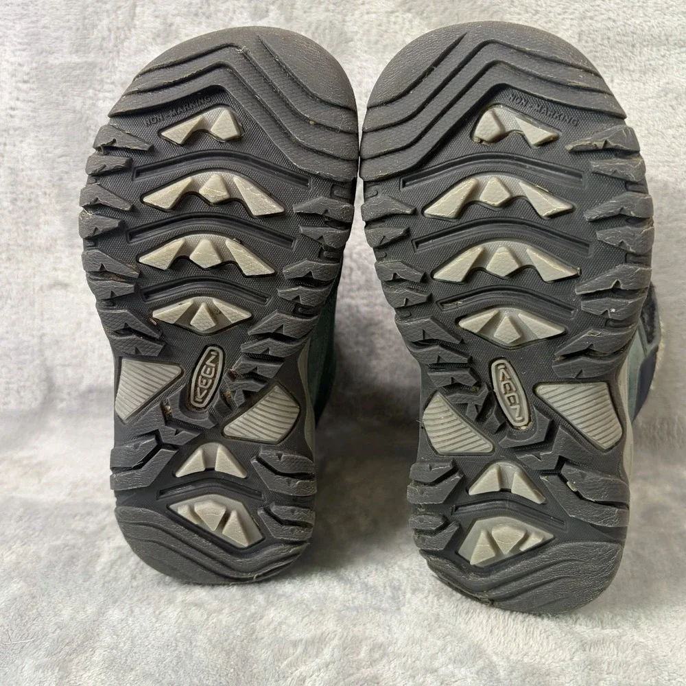 KEEN Kids Winter‎ Boots Size 10 Teal Green Insulated Fleece Lined Snow